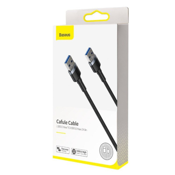 Zdjęcie produktu: Kabel USB 3.0 A-A Baseus Cafule, 2A, 1m (czarno-szary) (CADKLF-C0G)