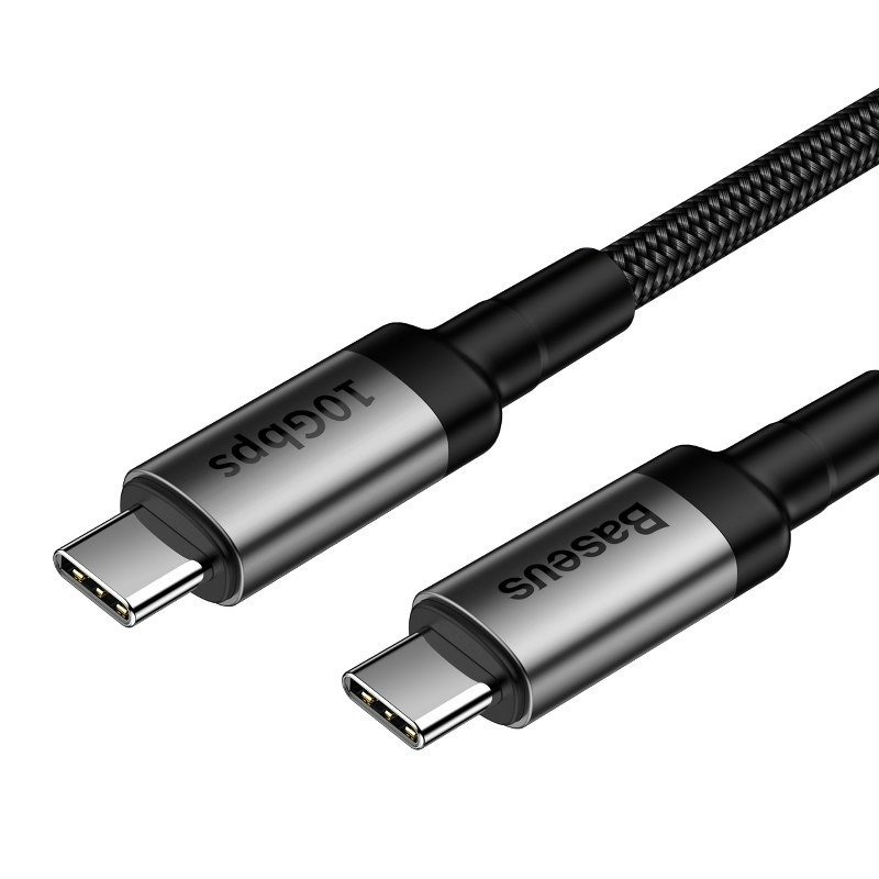 Kabel przewód USB Typ-C do Typ-C 3.1 100cm Baseus Cafule PD 10Gbps 100W 4K 1m - czarno-szary (CATKLF-SG1)