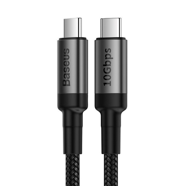 Zdjęcie produktu: Kabel przewód USB Typ-C do Typ-C 3.1 100cm Baseus Cafule PD 10Gbps 100W 4K 1m - czarno-szary (CATKLF-SG1)