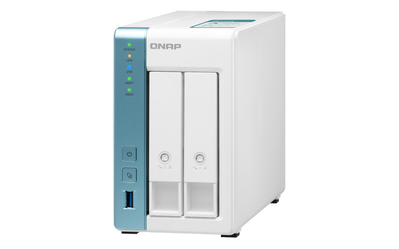 Serwer plików QNAP TS-231K 2-Bay TurboNAS, SATA 6G, Alpine AL-214, 4-core, 1.7GHz, 1GB RAM, 3x USB 3.2, 2x GbE LAN
