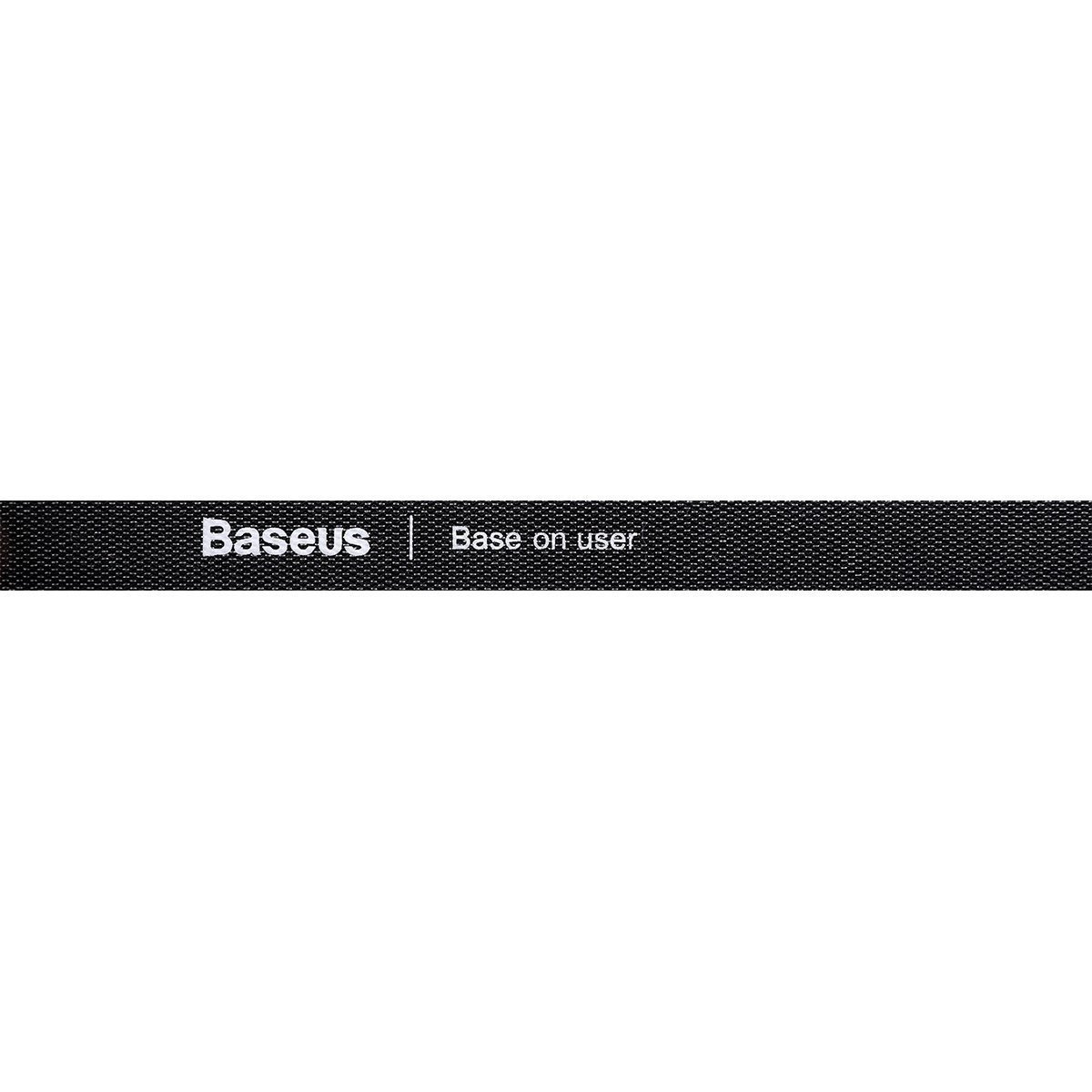 Taśma rzepowa, organizer kabli Baseus Rainbow Circle Velcro Straps 3m (czarna) ACMGT-F01