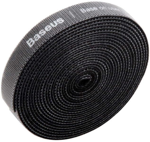 Zdjęcie produktu: Taśma rzepowa, organizer kabli Baseus Rainbow Circle Velcro Straps 3m (czarna) ACMGT-F01