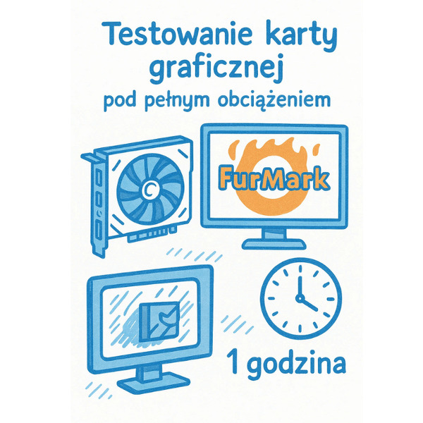 Zdjęcie produktu: Testowanie karty graficznej pod pełnym obciążeniem przez 1 godzinę za pomocą Furmark Zdjęcie produktu: Testowanie karty graficznej pod pełnym obciążeniem przez 1 godzinę za pomocą Furmark