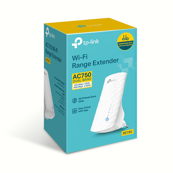 Zdjęcie produktu: TP-Link RE190 Wireless Range Extender 802.11b/g/n/ac AC750 Wall-Plug