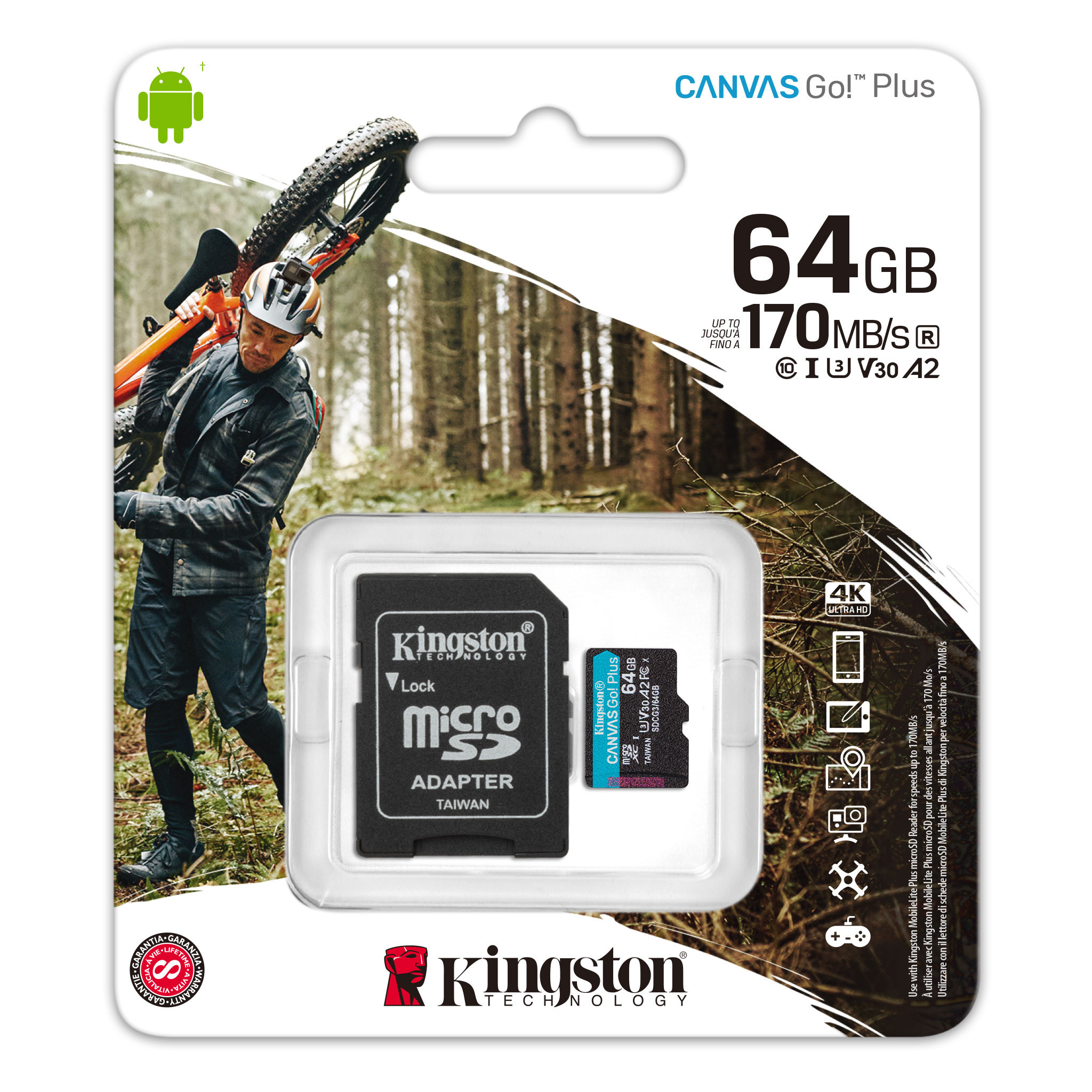 Karta Kingston Canvas Go Plus microSDXC 64GB Class U3 SDCG3/64GB