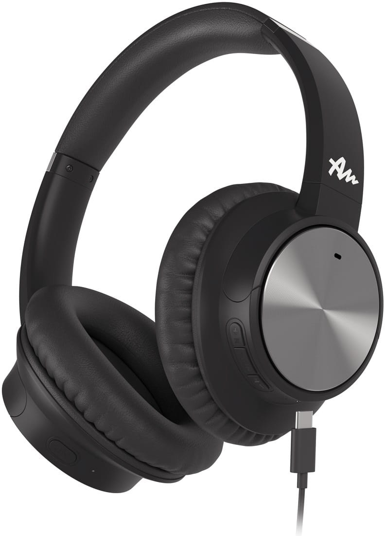 Słuchawki Audictus Conqueror ANC, czarne z mikrofonem, nauszne