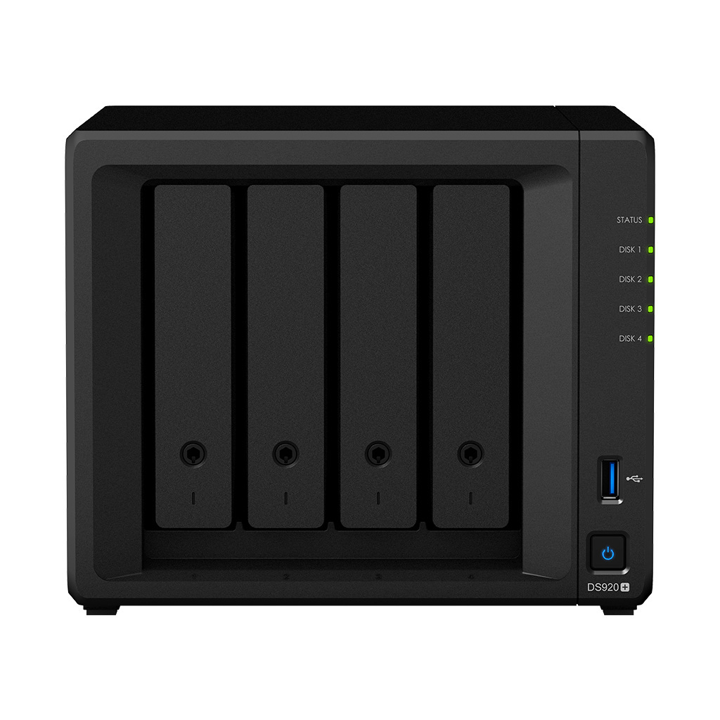 Serwer plików Synology DS920+ 4-bay, Intel Celeron J4125 4-core 2.0 GHz, 4GB DDR4 RAM, 2x M.2 2280 NVMe SSD, 2xGbE LAN, 2xUSB 3.0, 1xeSATA Serwer plików Synology DS920+ 4-bay, Intel Celeron J4125 4-core 2.0 GHz, 4GB DDR4 RAM, 2x M.2 2280 NVMe SSD, 2xGbE LAN, 2xUSB 3.0, 1xeSATA