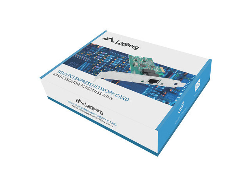 Zdjęcie produktu: Karta sieciowa Lanberg PCI-E 1x RJ45 1GB (PCE-1GB-101 ), dodatkowo śledź low profile