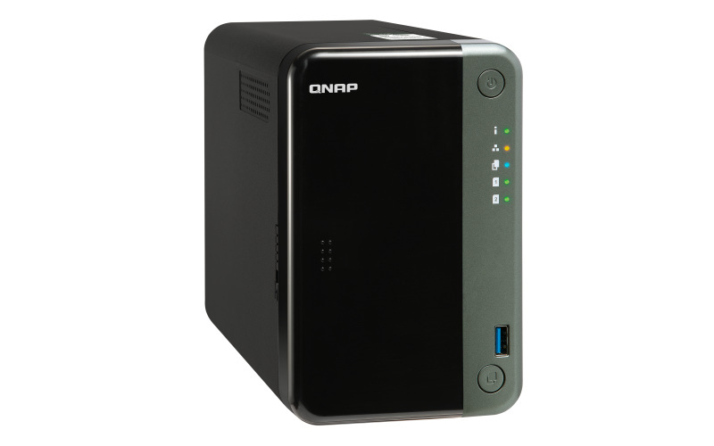 Serwer plików QNAP TS-253D-4G 2-bay, Celeron J4125 quad-core 2.0 GHz (burst up to 2.7 GHz), 4G RAM DDR4, 2x 2,5 GbE LAN, 2xUSB 2.0, 2xUSB 3.2, 1xHDMI, 1x PCIe Gen 2x2