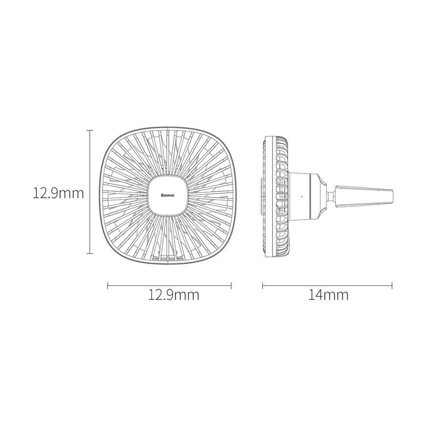 Wentylator samochodowy bezprzewodowy Baseus wiatrak z uchwytem na zagłówek czarny (CXZR-01)