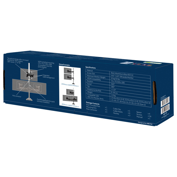 Zdjęcie produktu: Arctic Z+1 Pro Gen 3 - mocowanie dodatkowego monitora Zdjęcie produktu: Arctic Z+1 Pro Gen 3 - mocowanie dodatkowego monitora