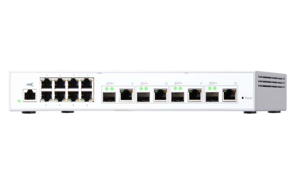 Zdjęcie produktu: Qnap QSW-M408-4C 12-portowy przełącznik 4x 10GbE SFP+/