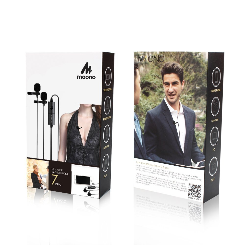 Maono AU-200 zestaw dwóch mikrofonów krawatowych dla DSLR