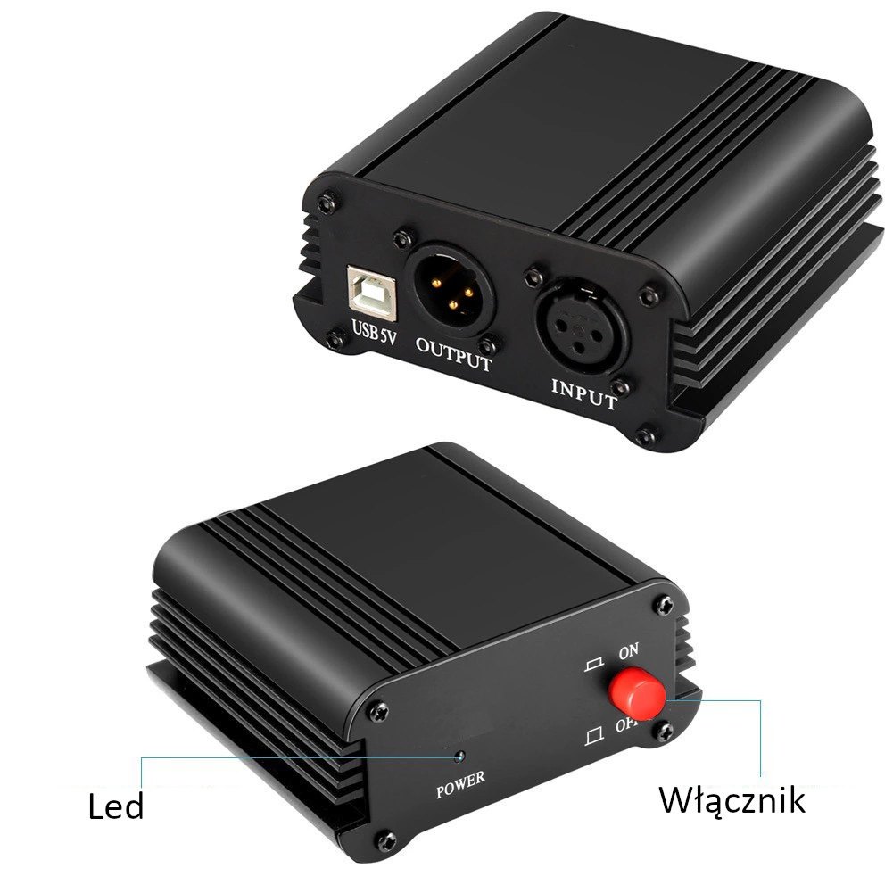 Zasilacz Phantom 48v Do Mikrofonów Xlr