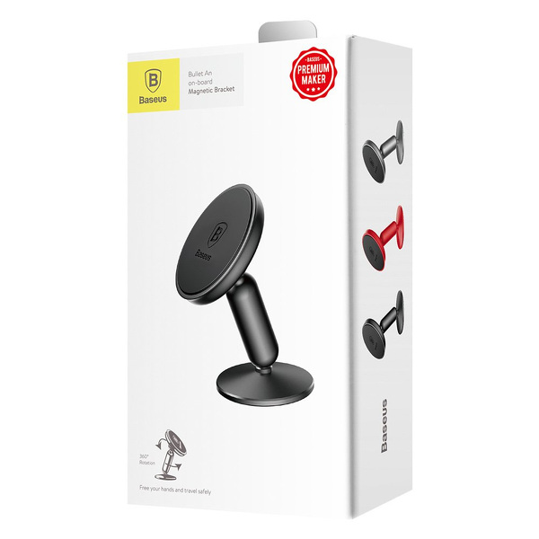Zdjęcie produktu: Samochodowy uchwyt magnetyczny do telefonu Baseus Bullet An On-board przyklejany - czarny (SUYZD-01)