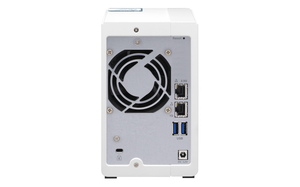 Zdjęcie produktu: Serwer plików QNAP TS-231P3-2G 2-Bay,SATA 6Gbps, Annapurna Alpine 314 4-core 1.7GHz, 2GB DDR3, 1x2,5GbE LAN, 1xGbE LAN, USB 3.2x3