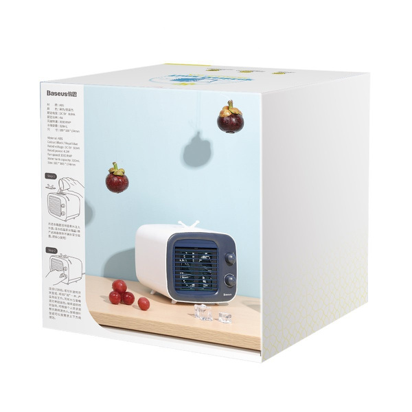Zdjęcie produktu: Mini klimatyzator przenośny Baseus wentylator wiatrak USB biało-niebieski (CXTM-23)