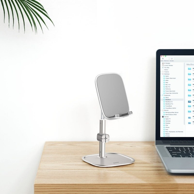 Stojak teleskopowy Baseus na telefon/tablet (srebrny) (SUWY-A0S) Stojak teleskopowy Baseus na telefon/tablet (srebrny) (SUWY-A0S)