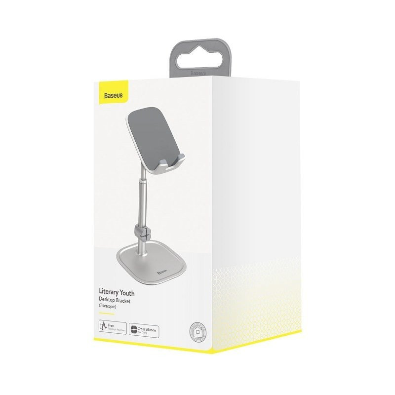 Stojak teleskopowy Baseus na telefon/tablet (srebrny) (SUWY-A0S) Stojak teleskopowy Baseus na telefon/tablet (srebrny) (SUWY-A0S)