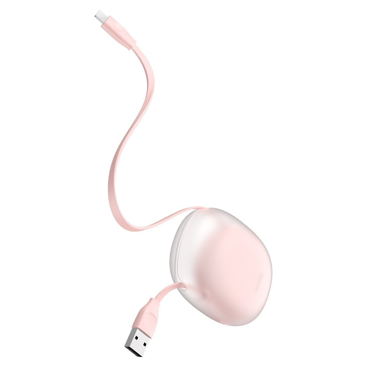 Kabel przewód USB zwijany Baseus Let"s go Little Reunion Lightning 2 A 1 m biało-różowy (CALRN-24)