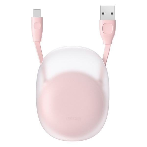 Zdjęcie produktu: Kabel przewód USB zwijany Baseus Let"s go Little Reunion Lightning 2 A 1 m biało-różowy (CALRN-24)