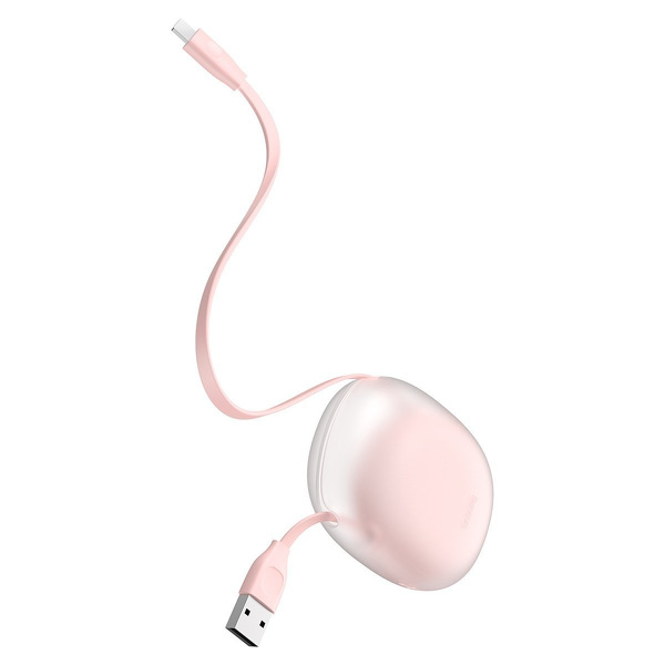 Zdjęcie produktu: Kabel przewód USB zwijany Baseus Let"s go Little Reunion Lightning 2 A 1 m biało-różowy (CALRN-24)