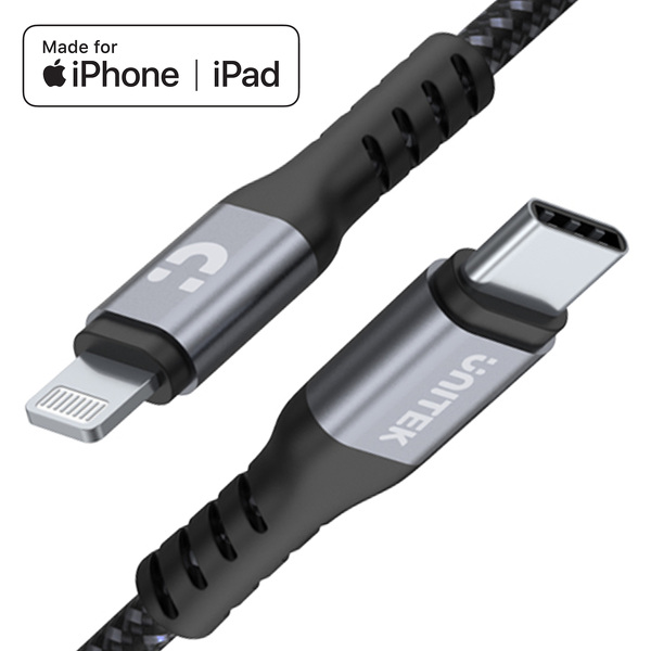 Zdjęcie produktu: Unitek Przewód 1M MFI TYP-C / Lightning (C14060GY) Zdjęcie produktu: Unitek Przewód 1M MFI TYP-C / Lightning (C14060GY)