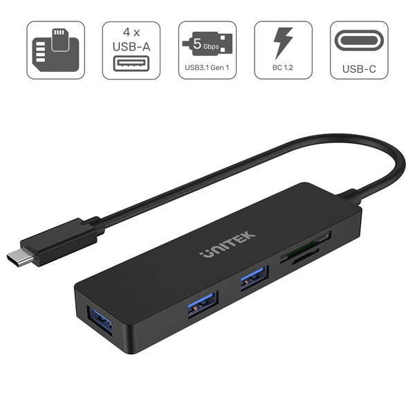 Zdjęcie produktu: Unitek HUB USB TYP-C 3 x USB 3.1 Gen 1 SD microSD (H1108B) Zdjęcie produktu: Unitek HUB USB TYP-C 3 x USB 3.1 Gen 1 SD microSD (H1108B)