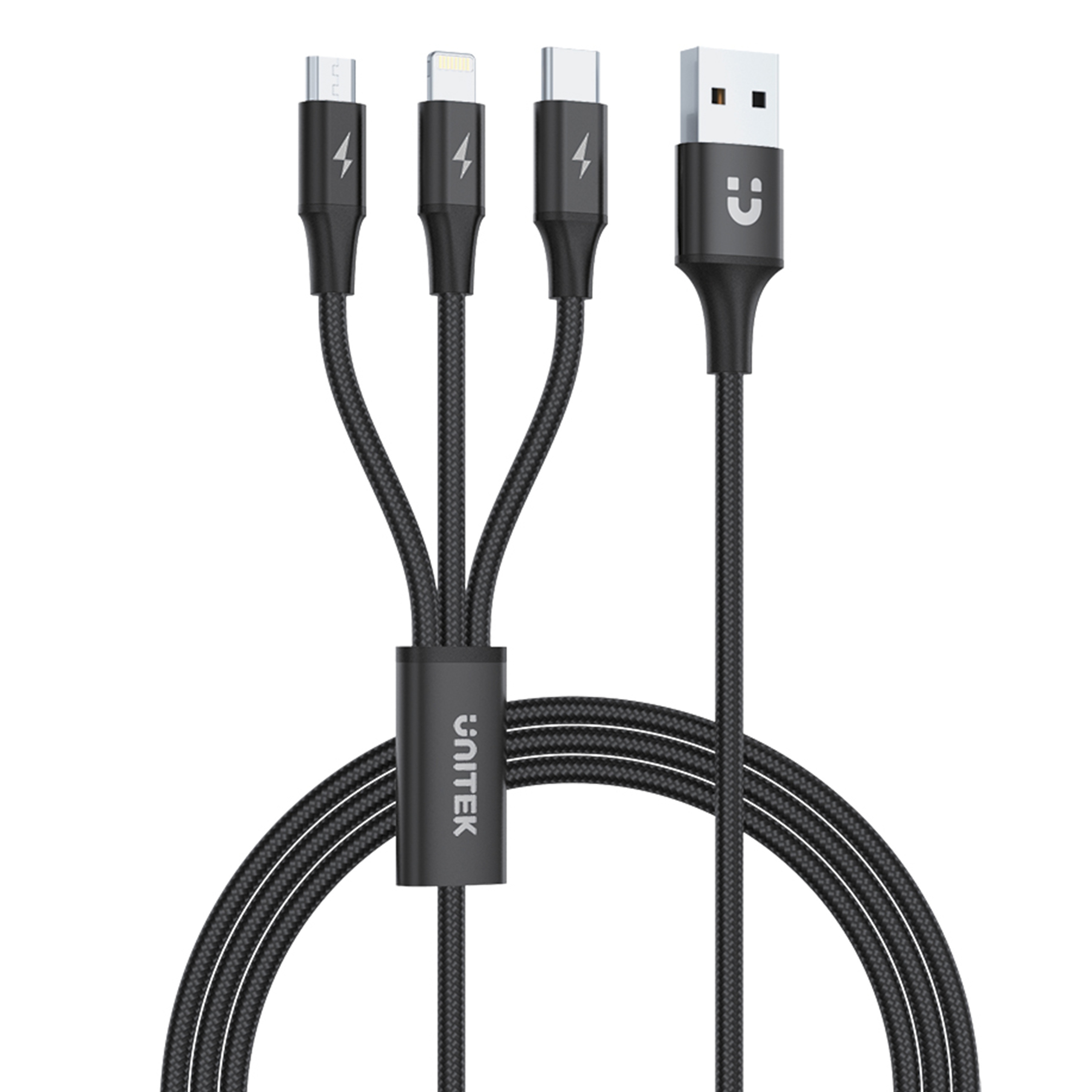 Unitek przewód ładujący USB A 3 w 1 C14049BK