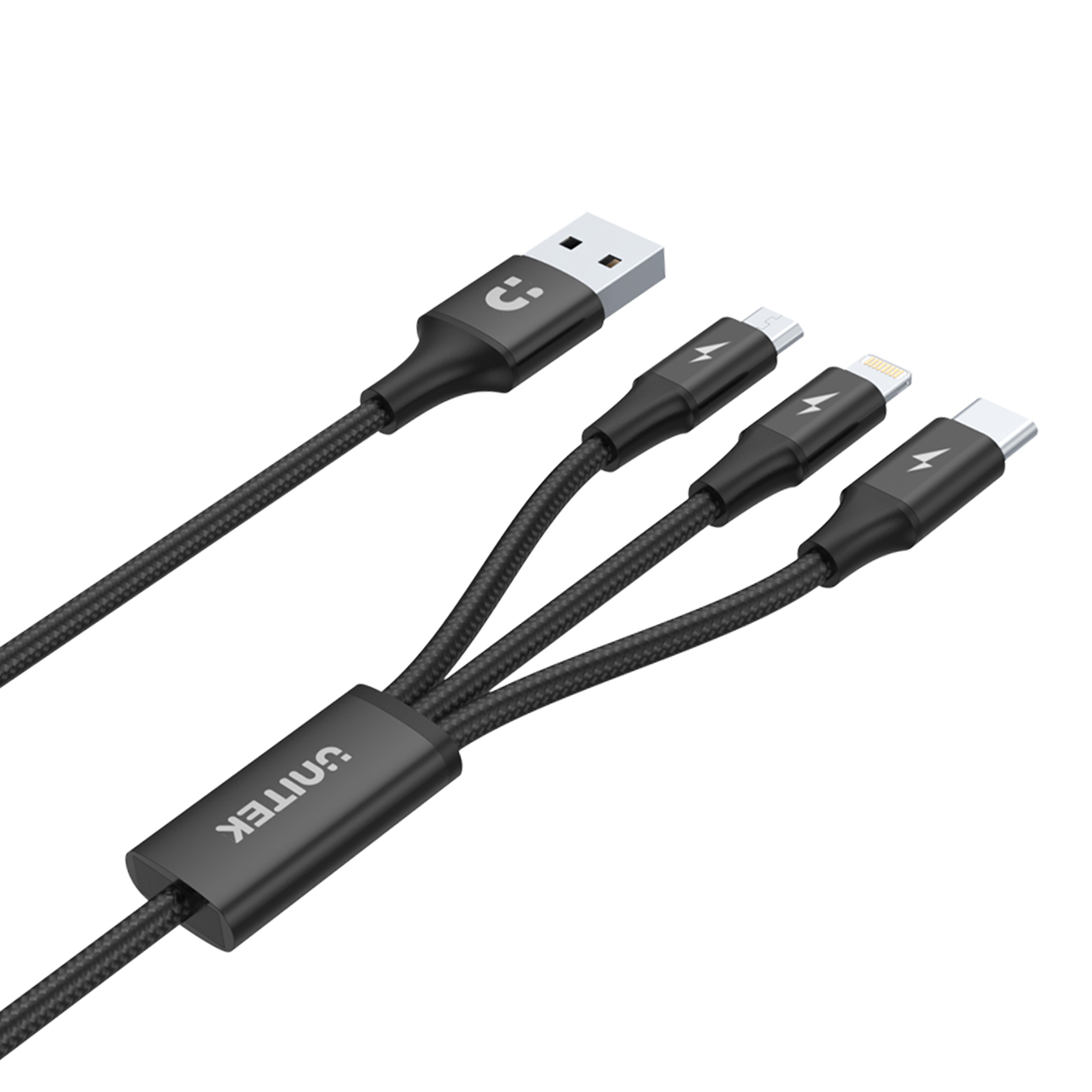 Unitek przewód ładujący USB A 3 w 1 C14049BK