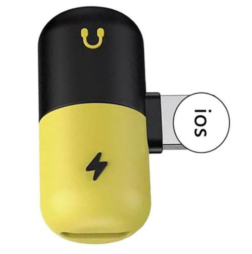 Adapter rozdzielacz gniazda Apple Lightning 1 do 2, czarny umożliwia jednoczesne ładowanie i słuchanie muzyki Adapter rozdzielacz gniazda Apple Lightning 1 do 2, czarny umożliwia jednoczesne ładowanie i słuchanie muzyki