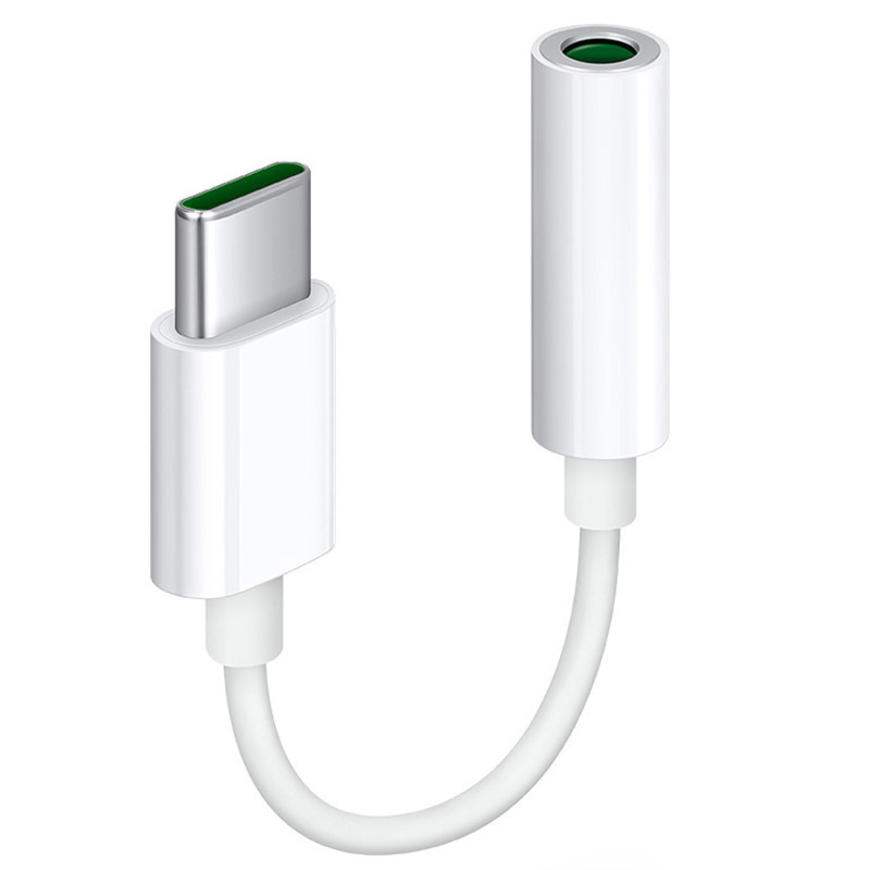 Adapter słuchawek z USB-C do MiniJack 3.5mm [F] dla Huawei mate 20 P30 pro Xiaomi Mi 8 9 SE, Biały