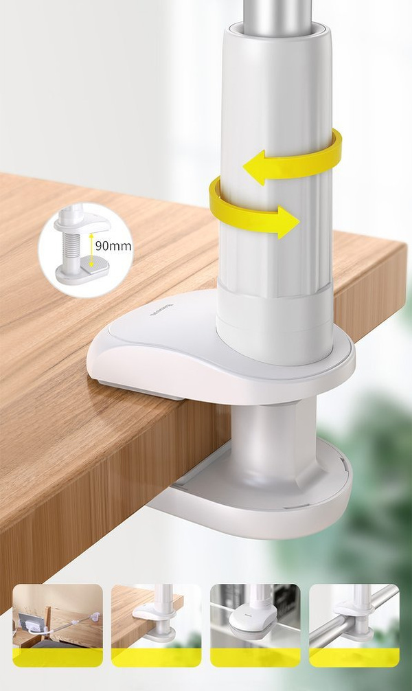 Zdjęcie produktu: Uchwyt z klipsem Baseus Otaku na telefon/tablet (srebrny) (SULR-B0S)