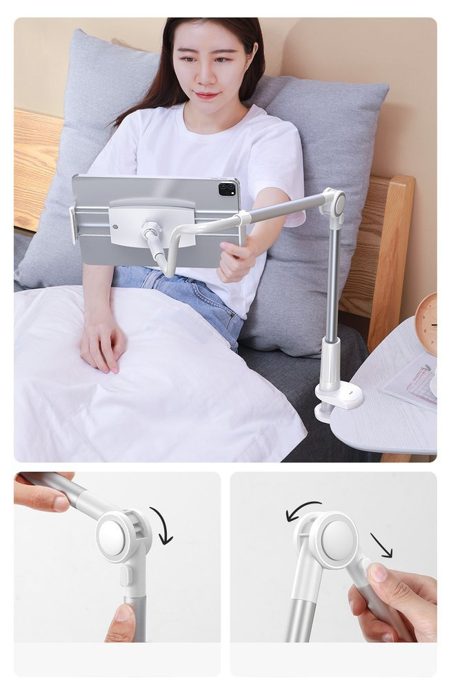 Uchwyt z klipsem Baseus Otaku na telefon/tablet (srebrny) (SULR-B0S)