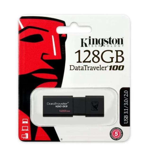 Zdjęcie produktu: Pendrive Kingston 128GB USB 3.0 DataTraveler DT100G3/128GB