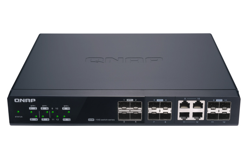 Qnap QSW-M1204-4C 12-portowy przełącznik 8x 10GbE SFP+, 4x 10GbE SFP+/RJ45, 1 x 1GbE do zarządzania Qnap QSW-M1204-4C 12-portowy przełącznik 8x 10GbE SFP+, 4x 10GbE SFP+/RJ45, 1 x 1GbE do zarządzania