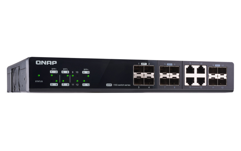 Qnap QSW-M1204-4C 12-portowy przełącznik 8x 10GbE SFP+, 4x 10GbE SFP+/RJ45, 1 x 1GbE do zarządzania Qnap QSW-M1204-4C 12-portowy przełącznik 8x 10GbE SFP+, 4x 10GbE SFP+/RJ45, 1 x 1GbE do zarządzania