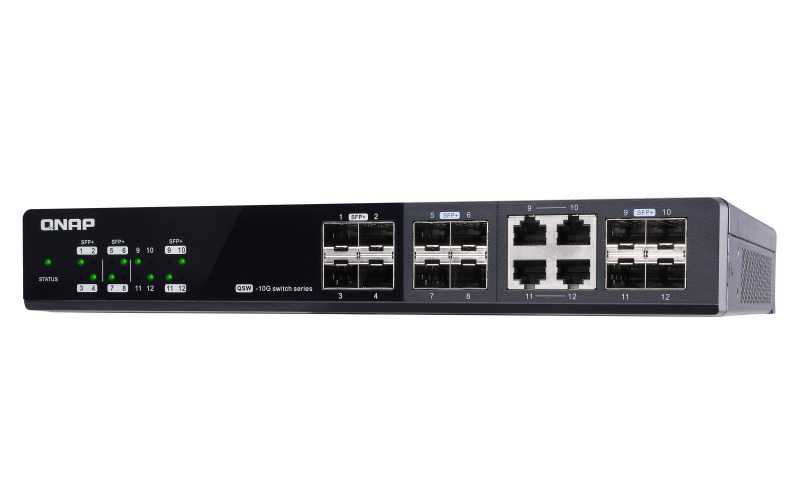 Qnap QSW-M1204-4C 12-portowy przełącznik 8x 10GbE SFP+, 4x 10GbE SFP+/RJ45, 1 x 1GbE do zarządzania Qnap QSW-M1204-4C 12-portowy przełącznik 8x 10GbE SFP+, 4x 10GbE SFP+/RJ45, 1 x 1GbE do zarządzania