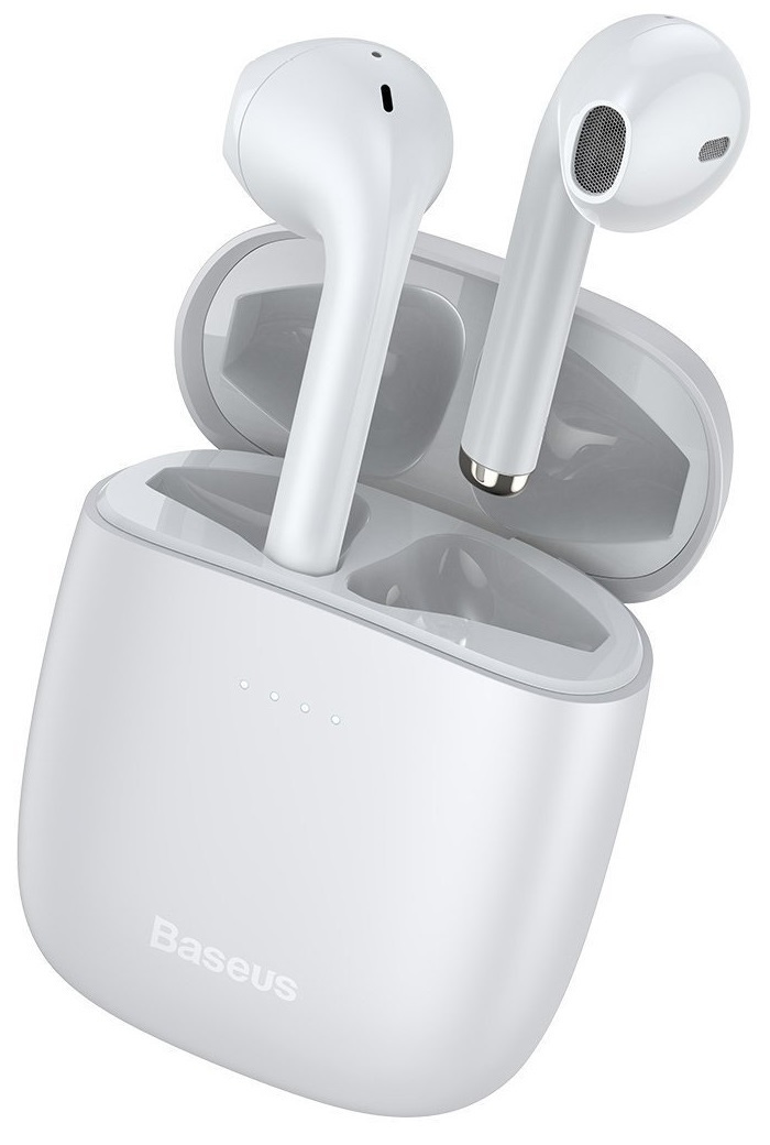 Słuchawki bezprzewodowe Baseus Encok TWS W04 Pro, ładowanie indukcyjne, Bluetooth 5.0 - białe (NGW04P-02)