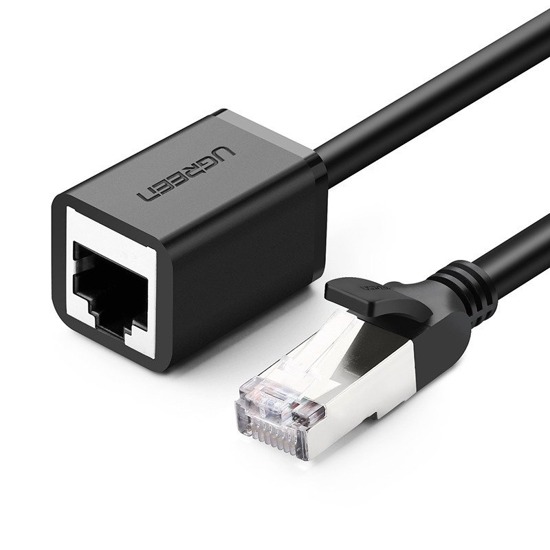 Ugreen Przedłużacz Ethernet RJ45, Cat. 6, FTP, z metalową wtyczką 3m, (czarny)