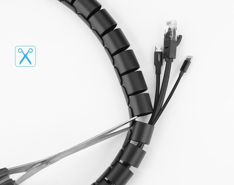 Zdjęcie produktu: Organizator kabli w tubie UGREEN LP121, 5m (czarny)