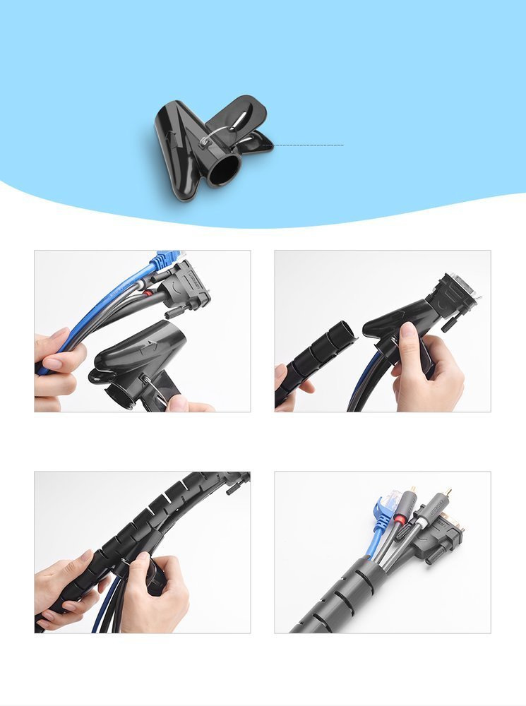 Organizator kabli w tubie UGREEN LP121, 3m (czarny)