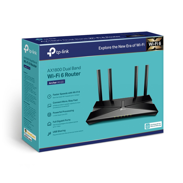 Zdjęcie produktu: TP-Link Archer AX20 AX1800 Wireless Dual Band Router