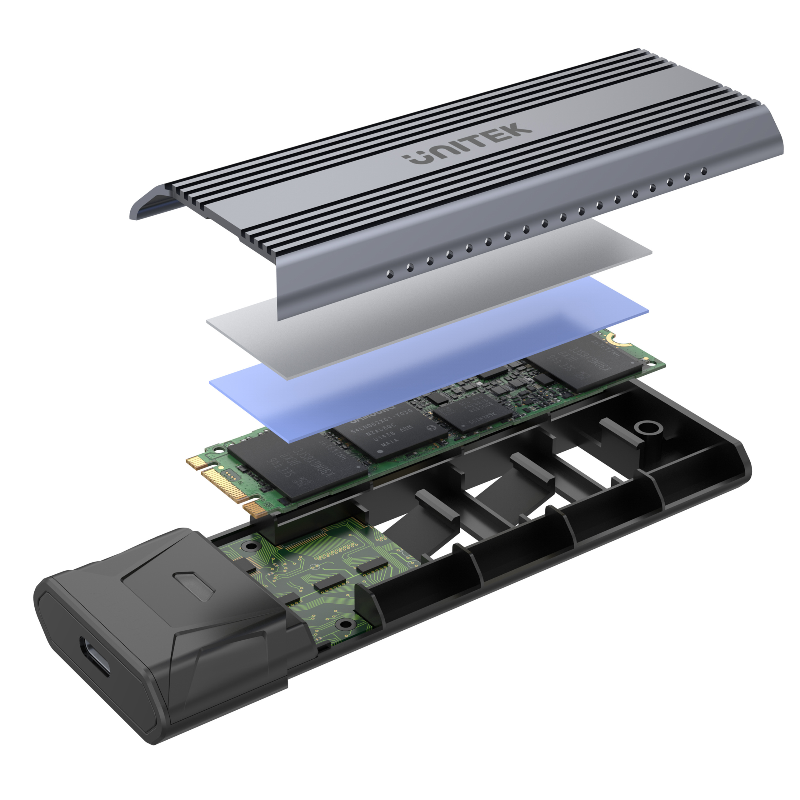 Obudowa zewnętrzna na dysk SSD M.2 (SATA/NVMe) Unitek USB TYP-C 3.1 Gen2 (S1204B)