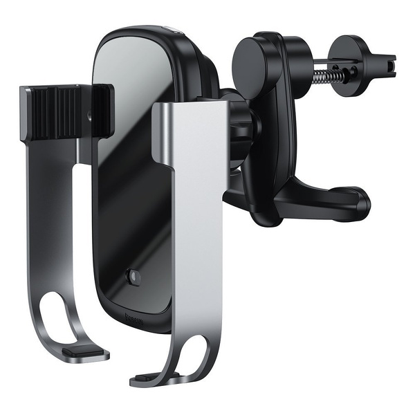 Zdjęcie produktu: Samochodowy uchwyt grawitacyjny do telefonu Baseus Rock-solid z ładowarką indukcyjną Qi 10W 5 w 1 - srebrny (WXHW01-B0S)