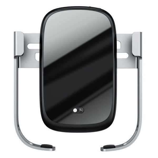 Zdjęcie produktu: Samochodowy uchwyt grawitacyjny do telefonu Baseus Rock-solid z ładowarką indukcyjną Qi 10W 5 w 1 - srebrny (WXHW01-B0S)