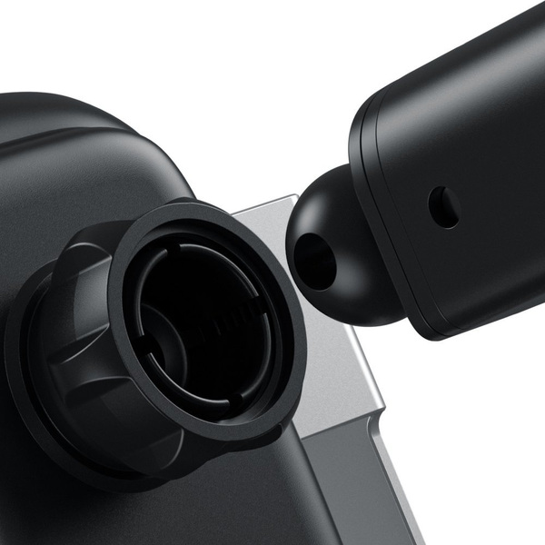 Zdjęcie produktu: Samochodowy uchwyt grawitacyjny do telefonu Baseus Rock-solid z ładowarką indukcyjną Qi 10W 5 w 1 - srebrny (WXHW01-B0S)