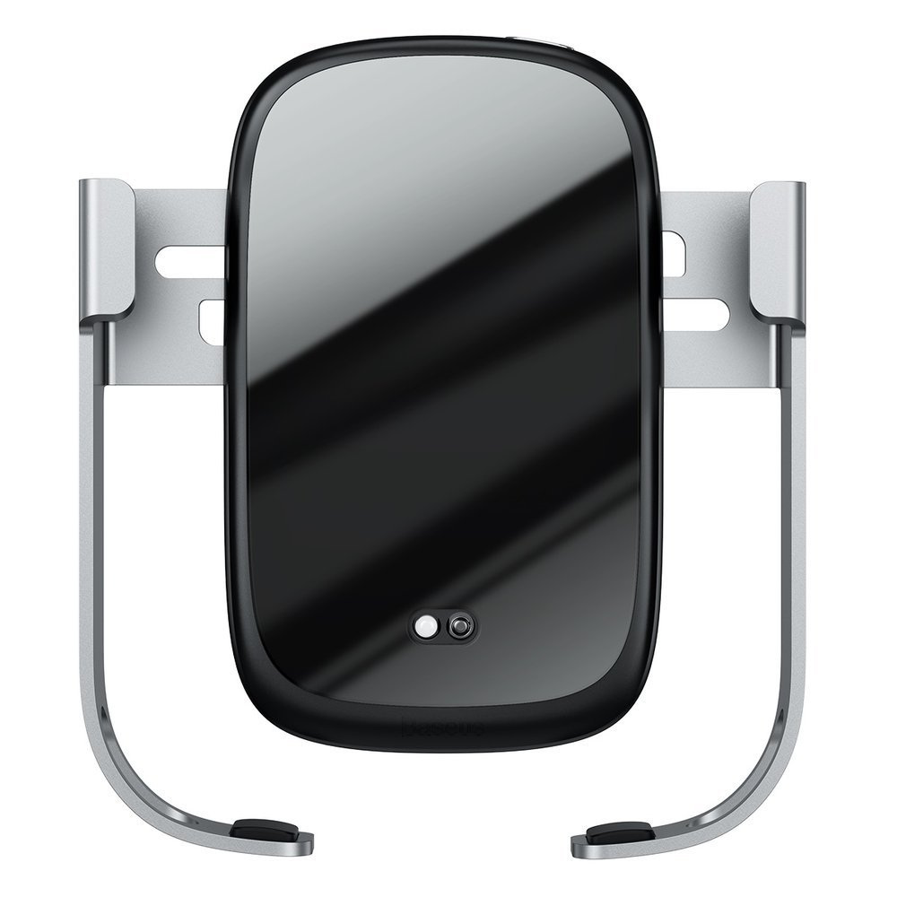 Samochodowy uchwyt grawitacyjny do telefonu Baseus Rock-solid z ładowarką indukcyjną Qi 10W 5 w 1 - srebrny (WXHW01-B0S)