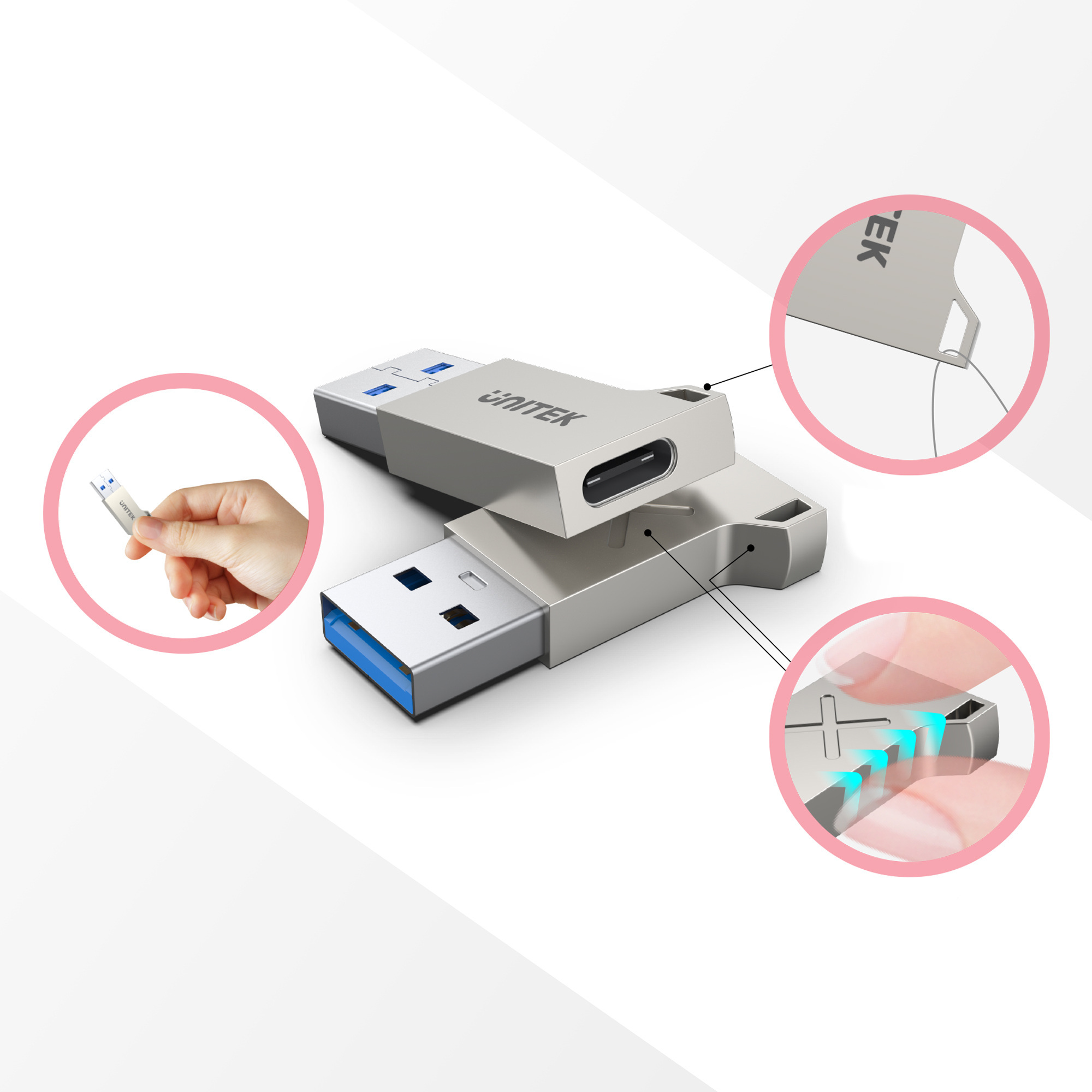 Adapter USB-A na USB TYP-C 3.1 Gen1 Unitek (A1034NI)