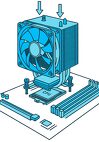 Montaż chłodzenia na procesorze